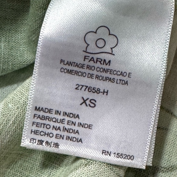 FARM RIO LINEN SURF BUTTON DOWN XS - Picture 7 of 8